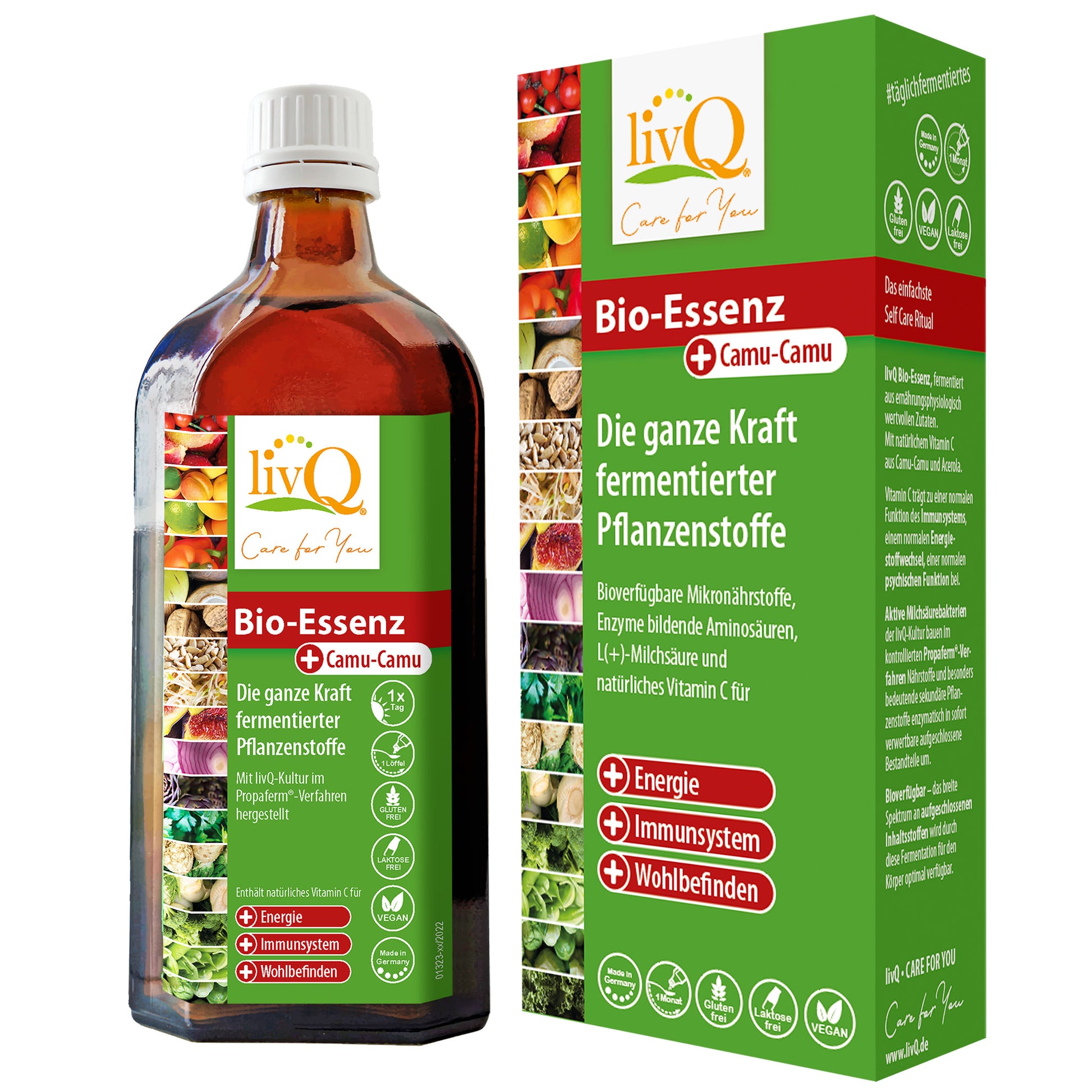 Bio-Essenz, fermentierte Früchte, Nüsse, Gemüse - Vitamin C für Immunsystem, Energie, Mikrobiom Darmpflege 
