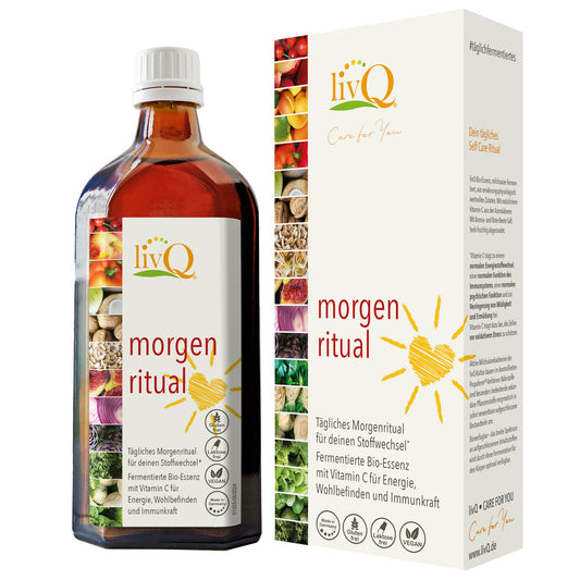 livQ Morgen Ritual, fermentiertes Getränk für den Frischekick am Morgen - bringt den Stoffwechsel in Schwung